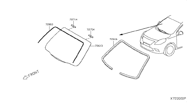 2015 Nissan Versa Sedan Front Windshield Diagram 2