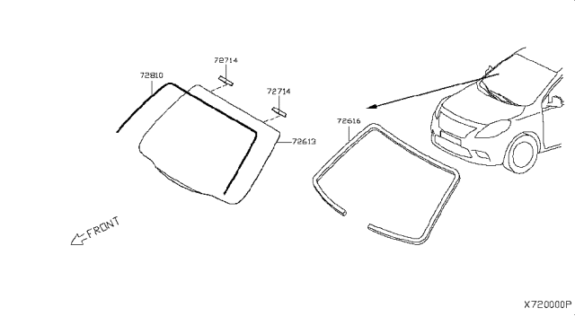 2012 Nissan Versa Front Windshield Diagram 2