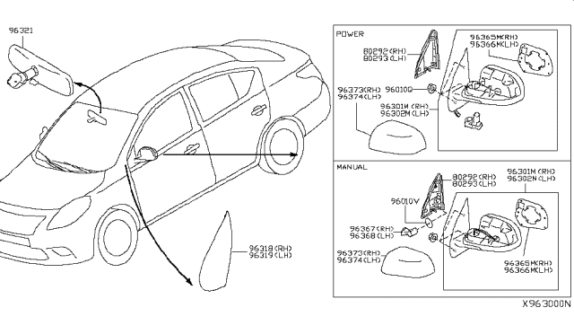 2012 Nissan Versa Sedan Rear View Mirror Diagram