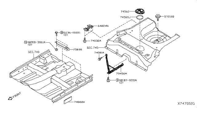 2018 Nissan Versa Sedan Floor Fitting Diagram 4