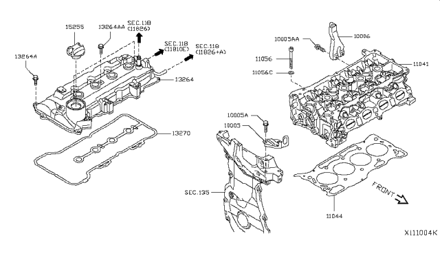 2017 Nissan Versa Sedan Cylinder Head & Rocker Cover Diagram 1