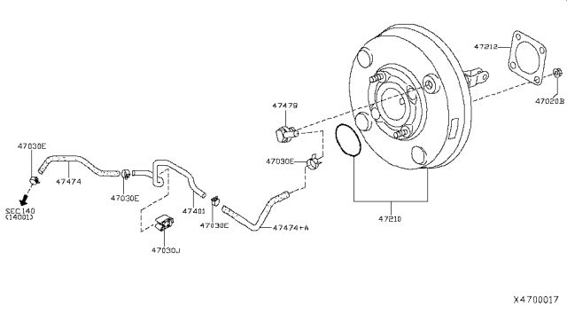 2014 Nissan Versa Brake Servo & Servo Control Diagram