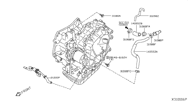 2019 Nissan Versa Auto Transmission,Transaxle & Fitting Diagram 7