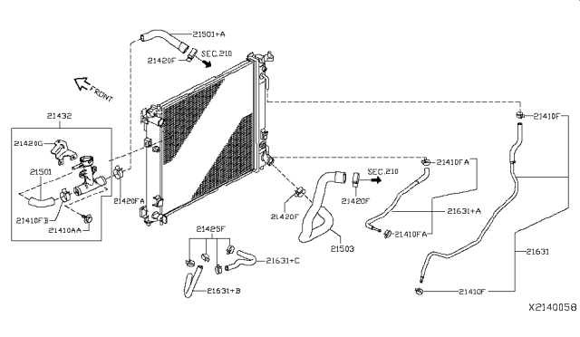 2012 Nissan Versa Sedan Radiator,Shroud & Inverter Cooling Diagram 1