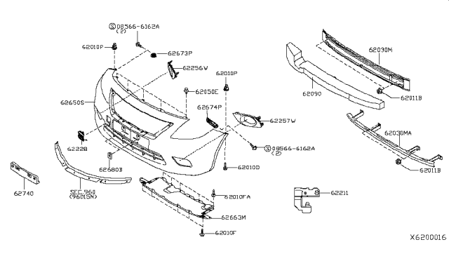 2013 Nissan Versa Front Bumper Diagram 2