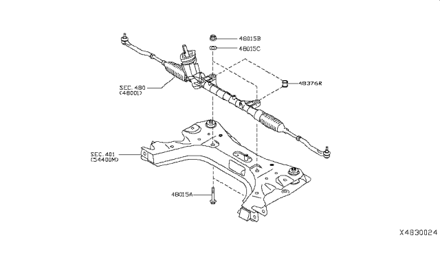 2018 Nissan Versa Sedan Steering Gear Mounting Diagram 2