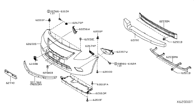 2013 Nissan Versa Front Bumper Diagram 1