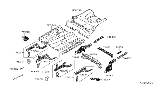 2012 Nissan Versa Member-Side,Front RH Diagram for G5110-3ANMA