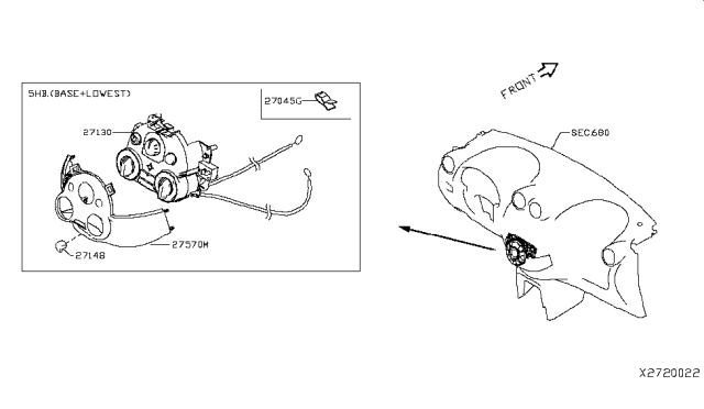 2014 Nissan Versa Controller Assy-Air Conditiner Diagram for 27510-3AN0A