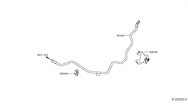 2019 Nissan Versa Bracket-Clutch Hose Diagram for 30635-1HM0A