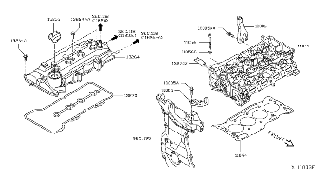 2014 Nissan Versa Cylinder Head & Rocker Cover Diagram 1