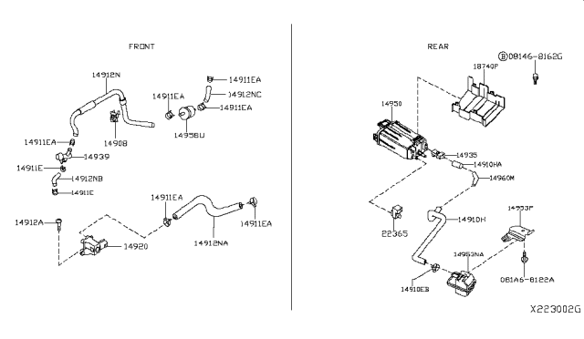 2017 Nissan Versa Valve Assy-Control Diagram for 14935-JF00C