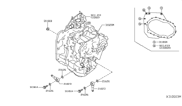 2012 Nissan Versa Sedan Auto Transmission,Transaxle & Fitting Diagram 5