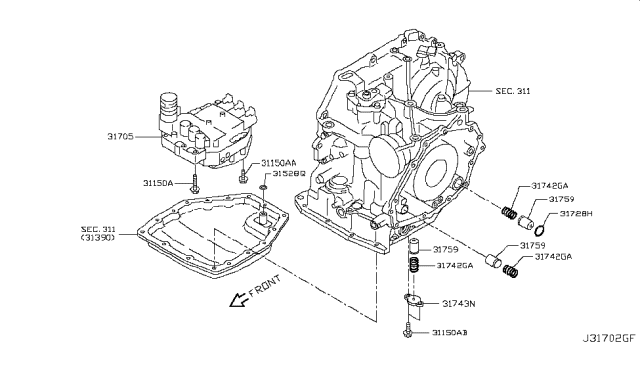 2019 Nissan Versa Control Valve (ATM) Diagram 1