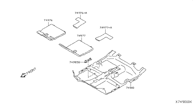 2015 Nissan Versa Sedan Floor Trimming Diagram