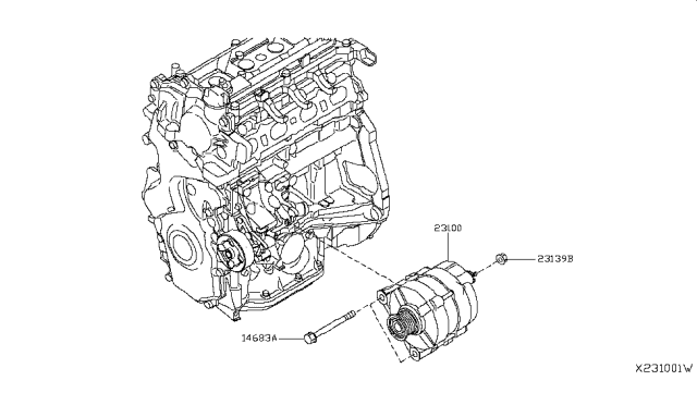 2014 Nissan Versa Alternator Generator Diagram for 23100-3BE1A