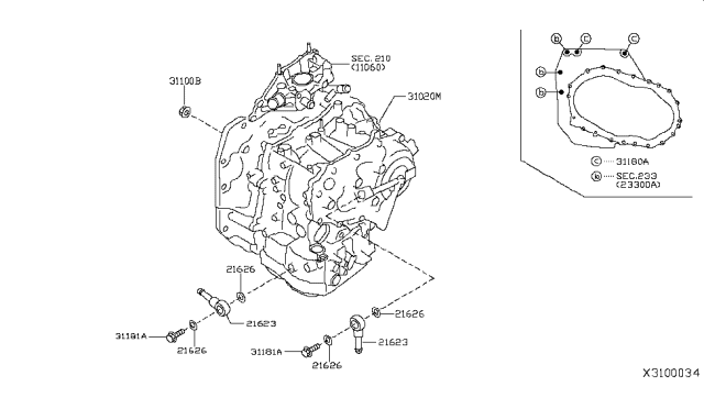 2019 Nissan Versa Auto Transmission,Transaxle & Fitting Diagram 5