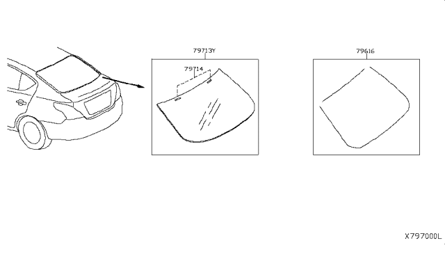 2018 Nissan Versa Dam-Rubber,Sealant Diagram for 79716-3BA0B