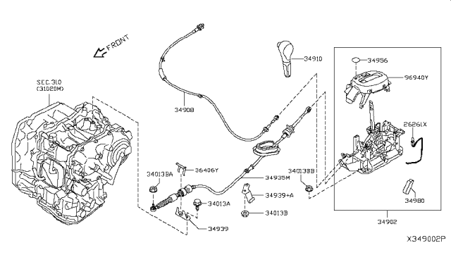 2017 Nissan Versa Sedan Auto Transmission Control Device Diagram 1
