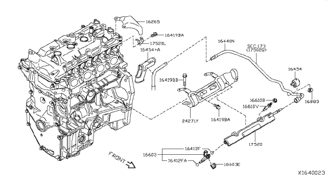 2016 Nissan Versa Fuel Strainer & Fuel Hose Diagram 1