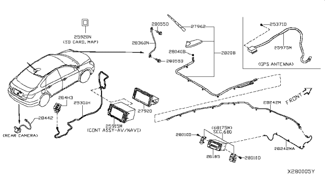 2019 Nissan Versa Feeder-Antenna Diagram for 28241-9EK0A