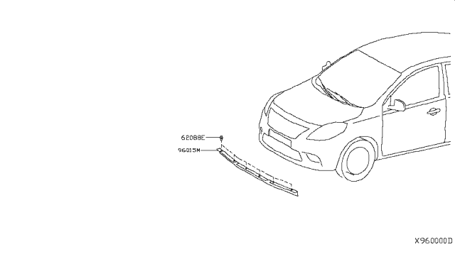 2012 Nissan Versa Sedan Air Spoiler Diagram 1