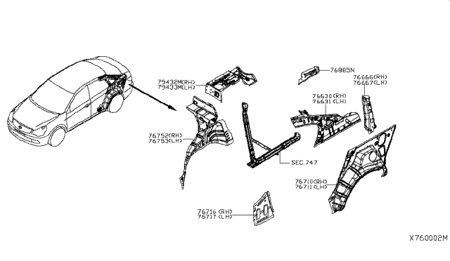 2016 Nissan Versa Wheel House-Rear,Outer RH Diagram for G6712-3BAMA