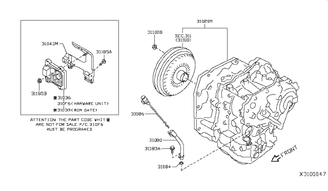 2015 Nissan Versa Sedan Auto Transmission,Transaxle & Fitting Diagram 2