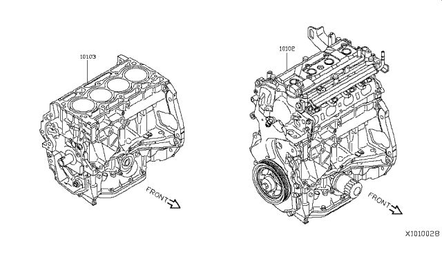 2012 Nissan Versa Sedan Bare & Short Engine Diagram 2