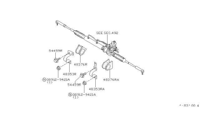 1994 Nissan Stanza Steering Gear Mounting Diagram