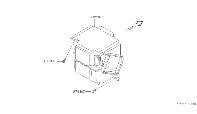 1995 Nissan Altima Duct-Heater Diagram for 27850-1E410