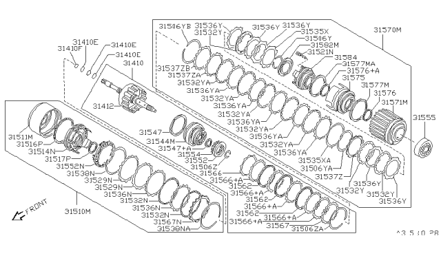 1995 Nissan Stanza Clutch & Band Servo Diagram 2