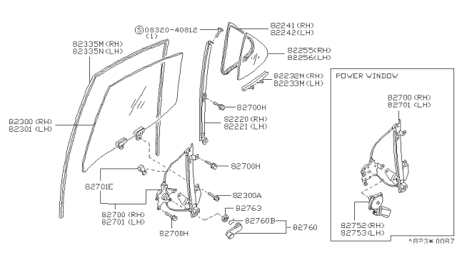1997 Nissan Stanza Weatherstrip-Rear Corner,LH Diagram for 82273-0E700