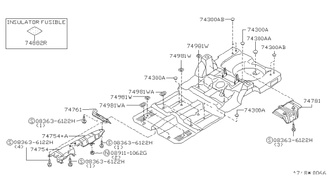 1996 Nissan Stanza Floor Fitting Diagram 2