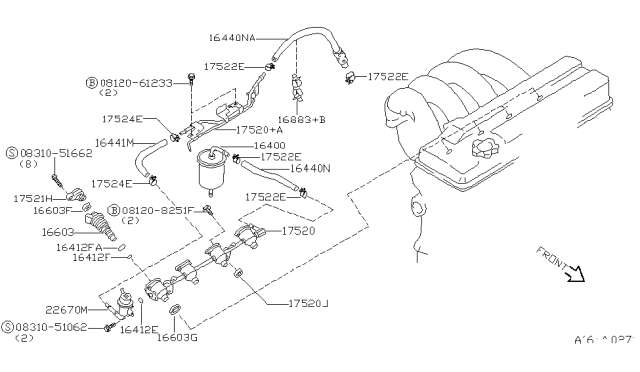 1996 Nissan Stanza Fuel Strainer & Fuel Hose Diagram