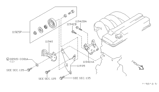 1993 Nissan Altima Power Steering Pump Mounting Diagram