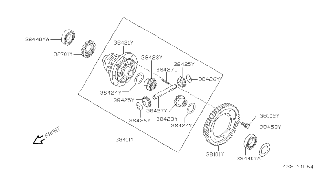 1997 Nissan Stanza Front Final Drive Diagram 3