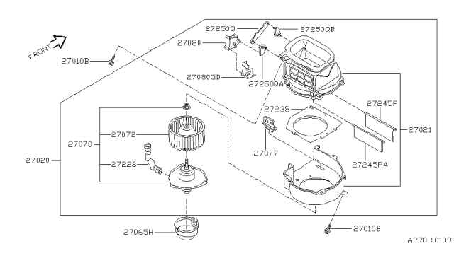 1997 Nissan Altima Heater & Blower Unit Diagram 1