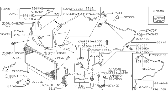 1995 Nissan Stanza Cap-Charge Valve Diagram for 92499-2B000
