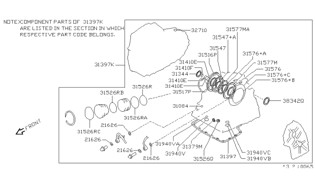 1993 Nissan Stanza Gasket & Seal Kit (Automatic) Diagram