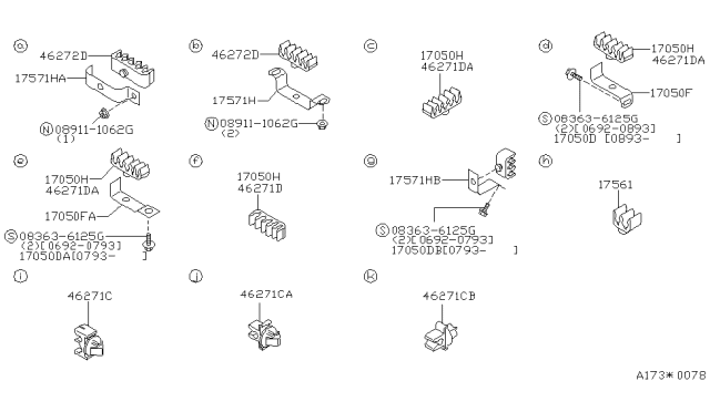 1994 Nissan Altima Clip Diagram for 01935-00091