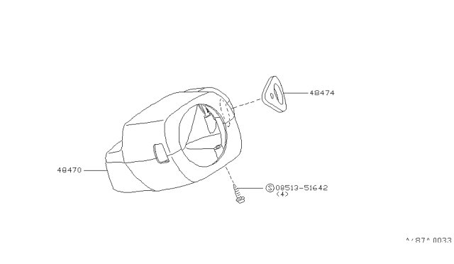 1993 Nissan Altima Steering Column Shell Cover Diagram