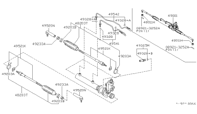 1997 Nissan Altima Gear Linkage P/S Assembly Diagram for 49001-2B003