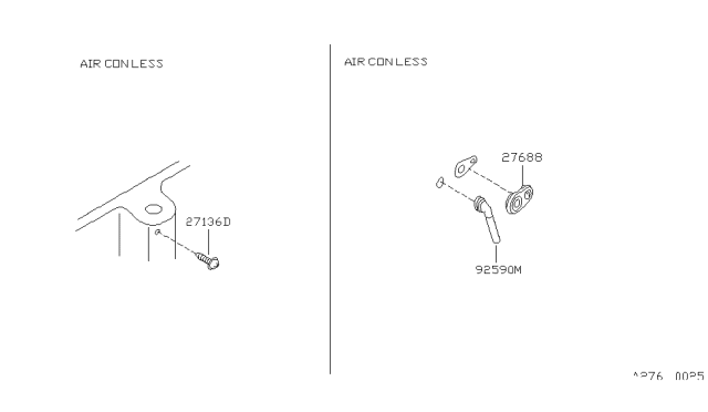 1994 Nissan Stanza Condenser,Liquid Tank & Piping Diagram 2