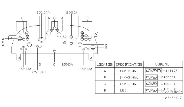 1994 Nissan Altima Instrument Meter & Gauge Diagram 3