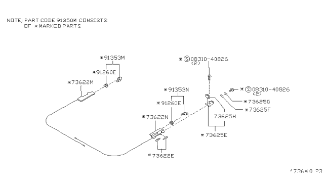 1996 Nissan Altima Bracket-Lid,Front LH Diagram for K1359-50J10