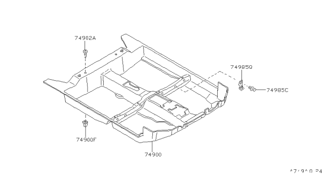 1994 Nissan Altima Carpet Assy-Floor Diagram for 74902-2B511