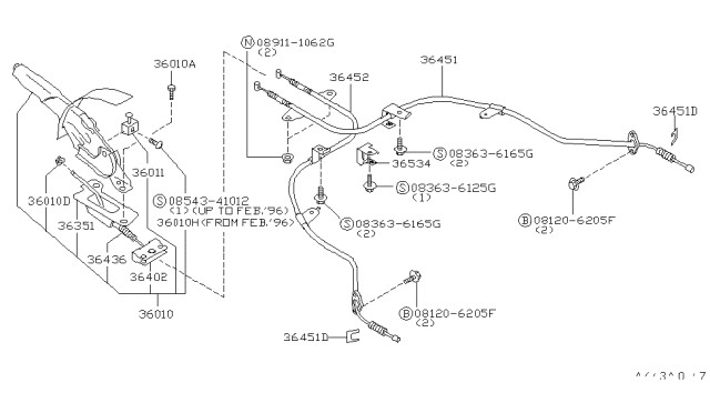 1995 Nissan Stanza Parking Brake Control Diagram 1