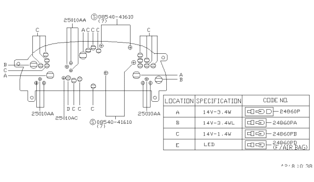 1997 Nissan Altima Instrument Meter & Gauge Diagram 4