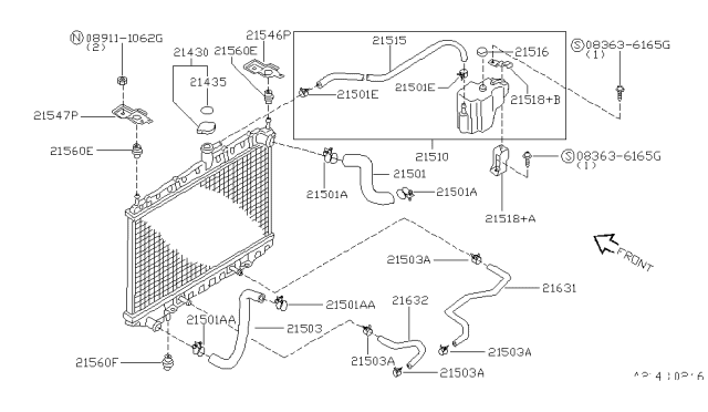 1997 Nissan Stanza Radiator,Shroud & Inverter Cooling Diagram 5